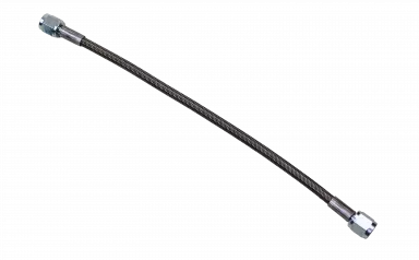 Steel Braided Line, Double An4 Female 12" Long, Clear Coating